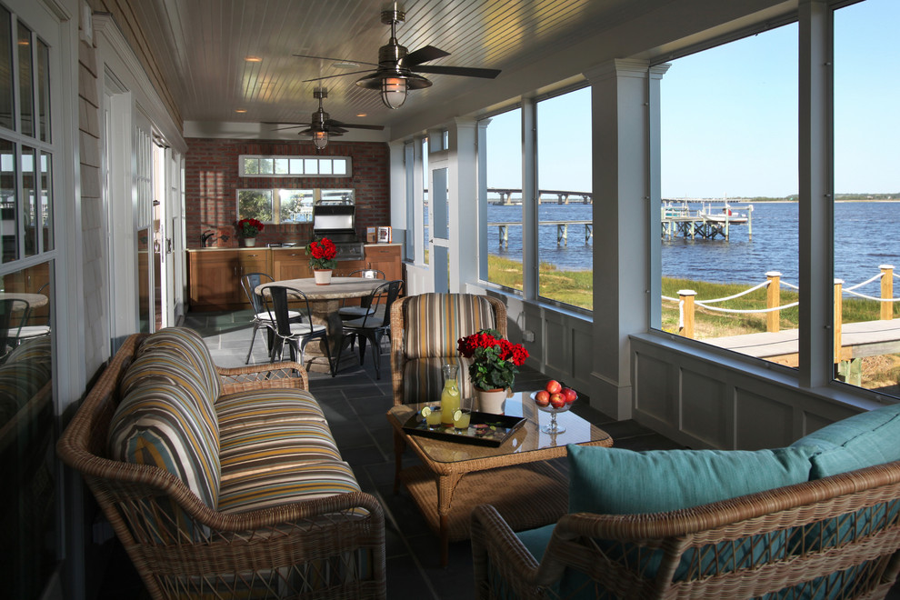 Nautical Ceiling Fans Porch Traditional with Outdoor Kitchen Porch Furniture