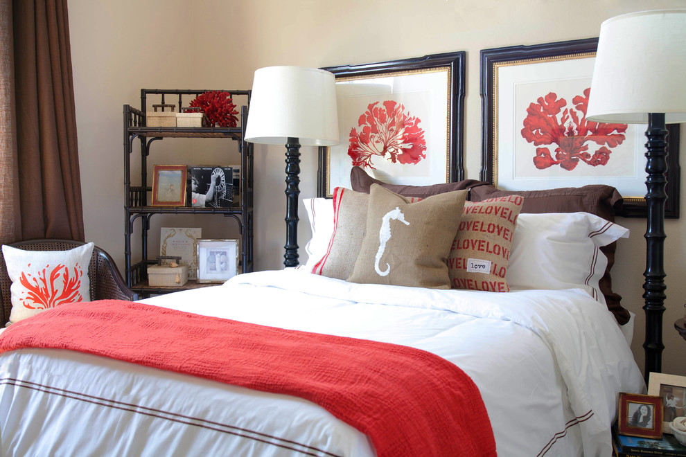 Navy and Coral Bedding Bedroom Beach with Bed Pillows Burlap Coastal