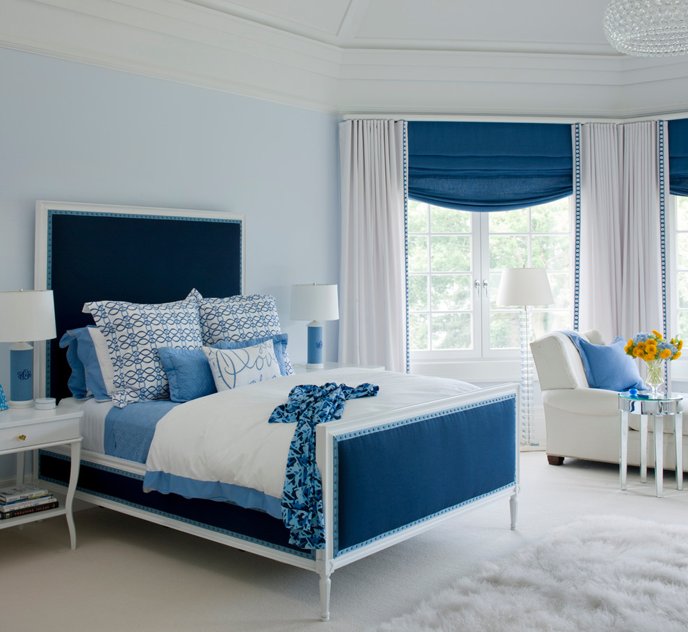 Navy and White Curtains Kids Traditional with Arm Chair Blue Casement