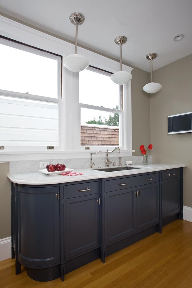 Navy Kitchen Cabinets Kitchen Traditional with Beige Curved Cabinet Frame