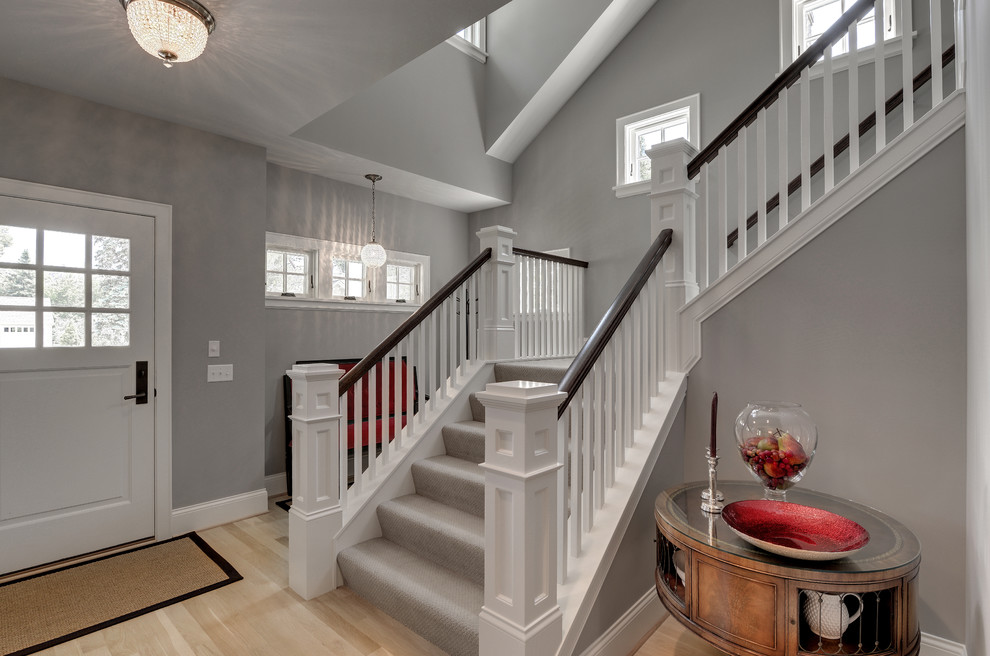 Newel Post Designs Entry Traditional with Carpet Ceiling Mounted Light