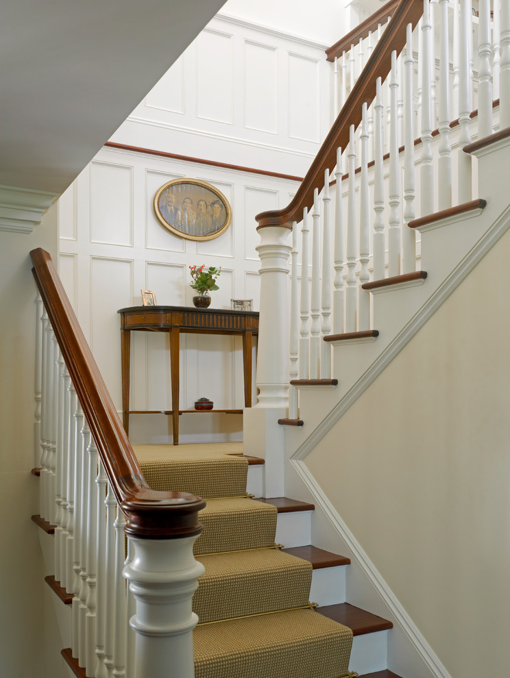Newel Posts for Stairs Staircase Traditional with Balustrade Carpet Runner Console