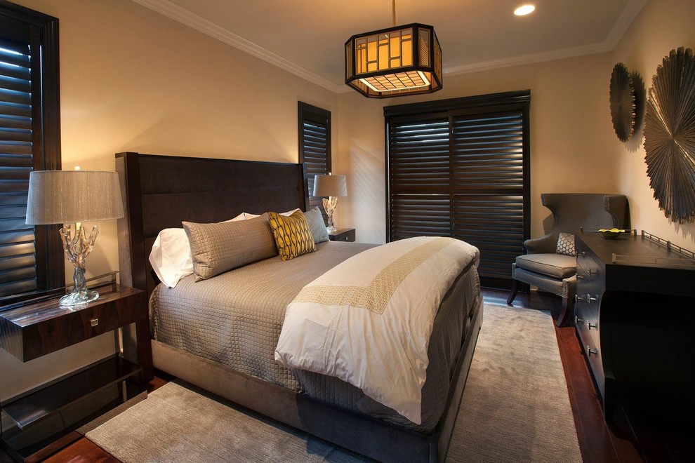 Norman Shutters vs Hunter Douglas Bedroom Transitional with Bedroom Furniture 