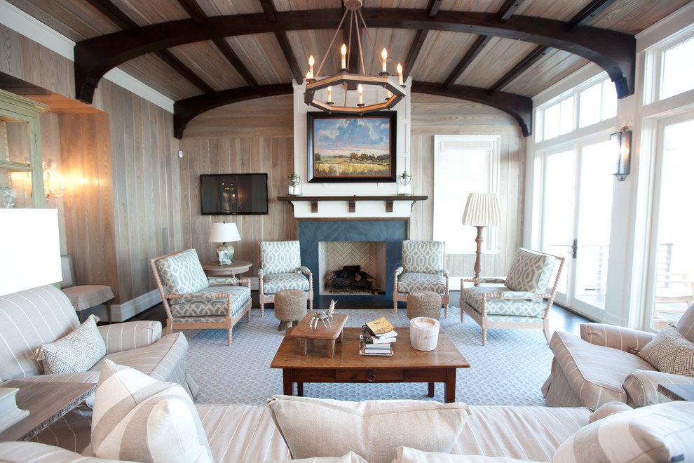 Nyc General Contractors Family Room Beach with Accent Tables Area Rug