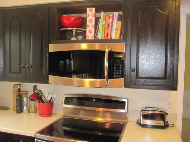 Oak Cabinets Painted Kitchen Traditional with Black and White Kitchen