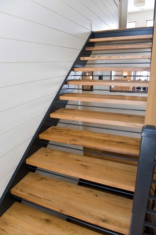 Oak Stair Treads Staircase with American Chestnut Antique Heart