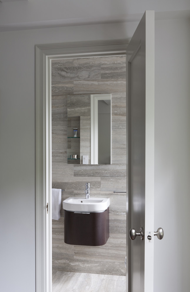 Ocean Blue Travertine Bathroom Contemporary with Artistic Tile Bathroom Limestone
