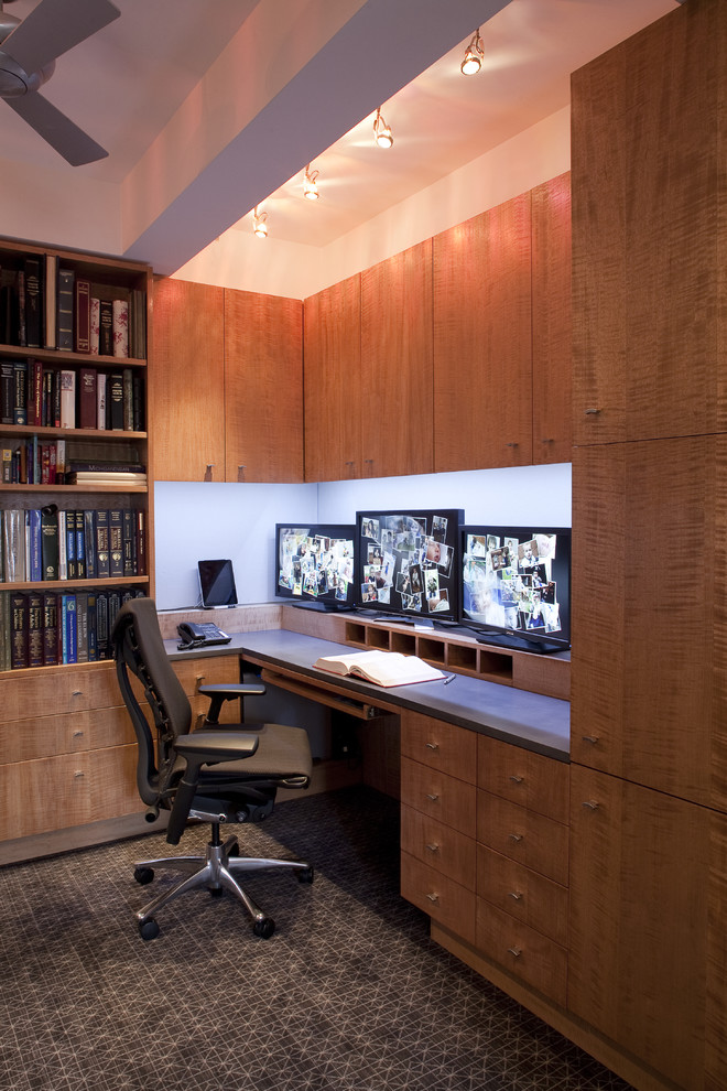 Office Built Ins Home Office Contemporary with Bookcase Bookshelves Built In