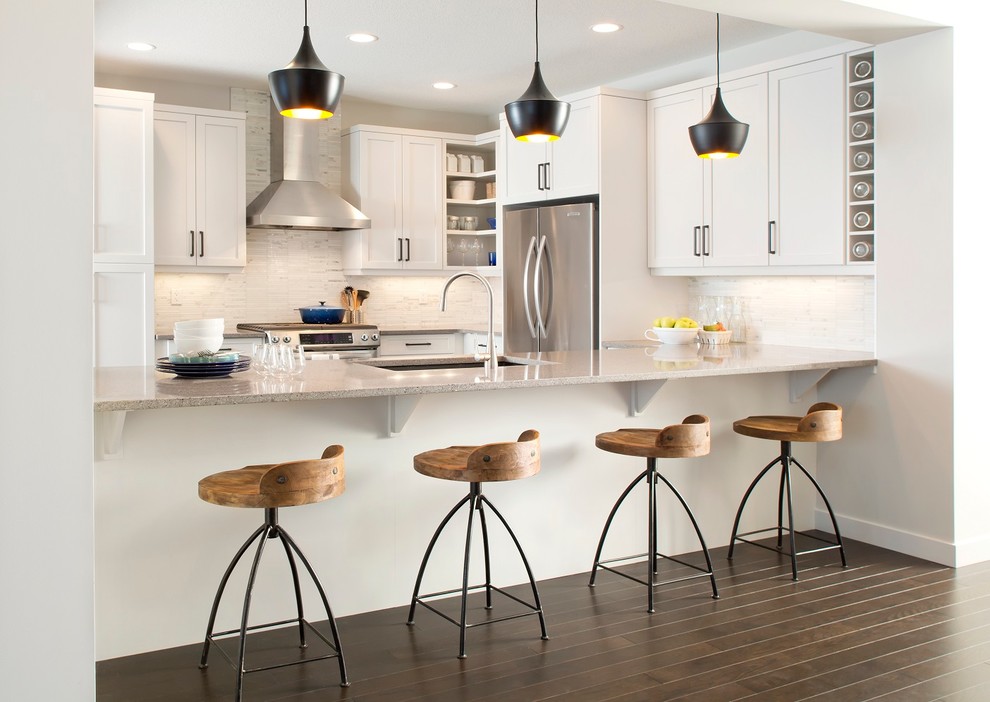Old World Bar Stools Kitchen Contemporary with Black Beat Pendant Lights