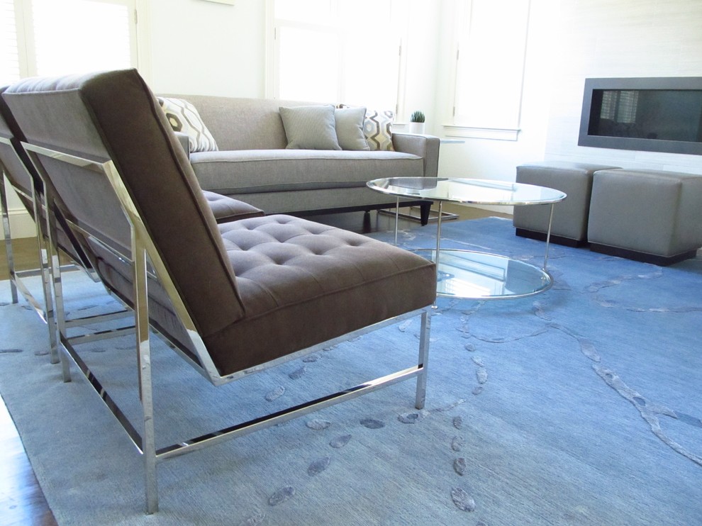 One Cushion Sofa Living Room Modern with Blue Blue Rug Chair