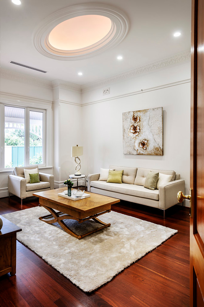 One Cushion Sofa Living Room Traditional with Area Rug Artwork Baseboard