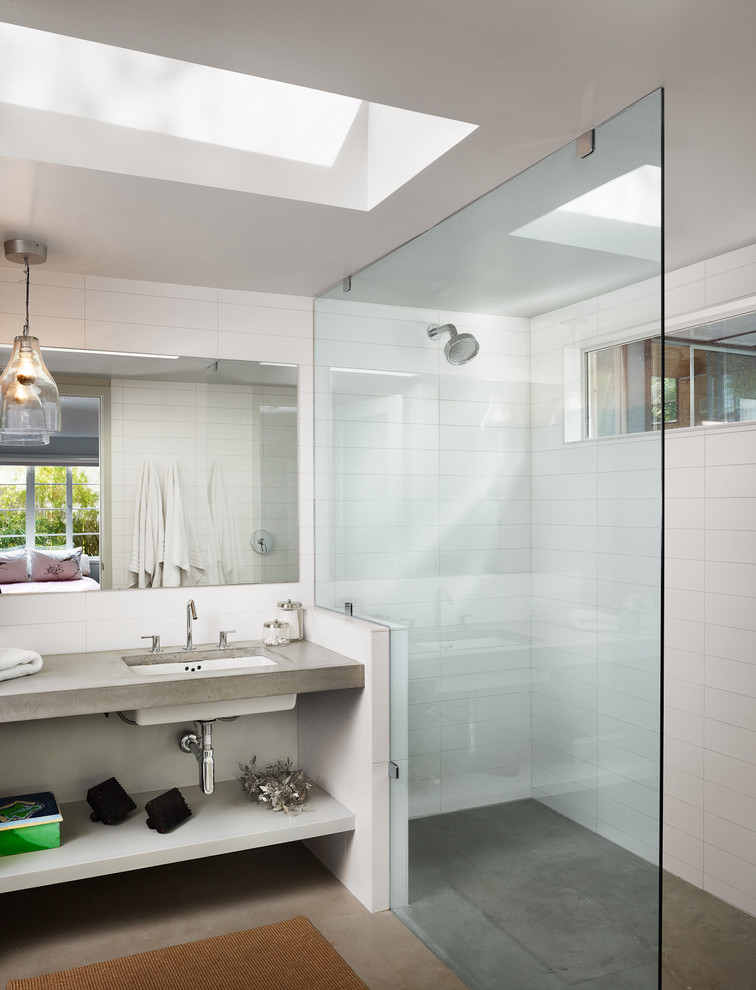 Open Bathroom Vanities Bathroom Contemporary with Bathroom Mirror Bathroom Skylight