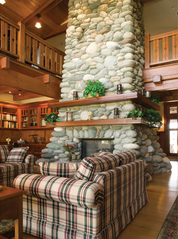 Open Hearth Fireplace Living Room Craftsman with 2 Story Fireplace Arts And