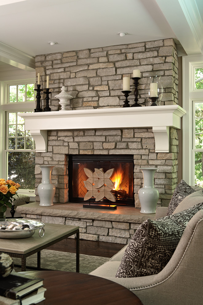Open Hearth Fireplace Living Room Traditional with Candles Coffee Table Coffered