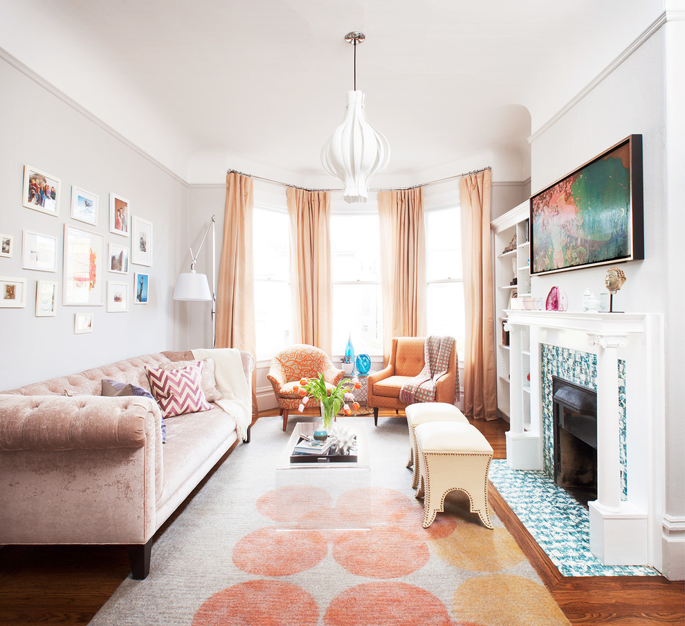 Orange Area Rug Living Room Transitional with Acrylic Coffee Table Blush