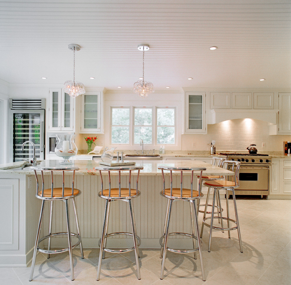 Orange Bar Stools Kitchen Contemporary with Beige Countertop Beige Stone