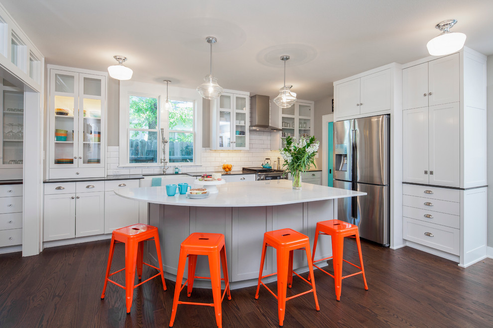 Orange Bar Stools Kitchen Transitional with Addition Austin Caeserstone Craftsman