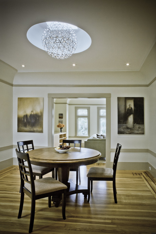 Orb Light Fixture Dining Room Traditional with Artwork Base Board Ceiling