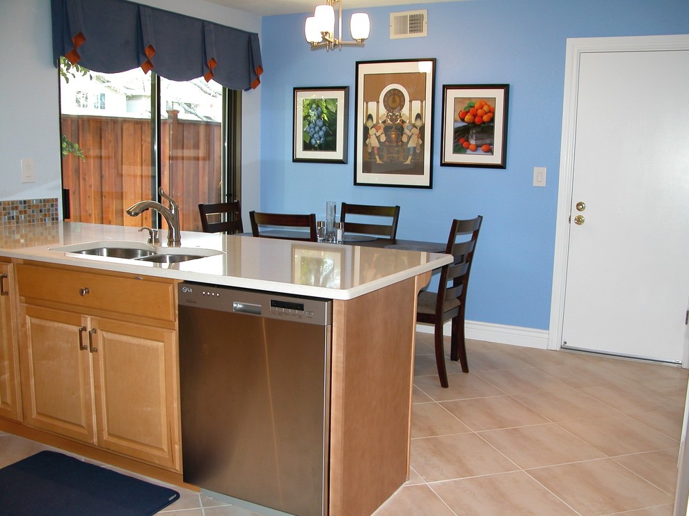 Orb Light Fixture Kitchen Contemporary with Appliances Backsplash Bath Cabinetry