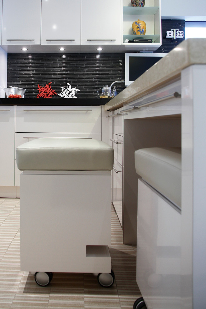 Ottoman on Wheels Kitchen Contemporary with None 