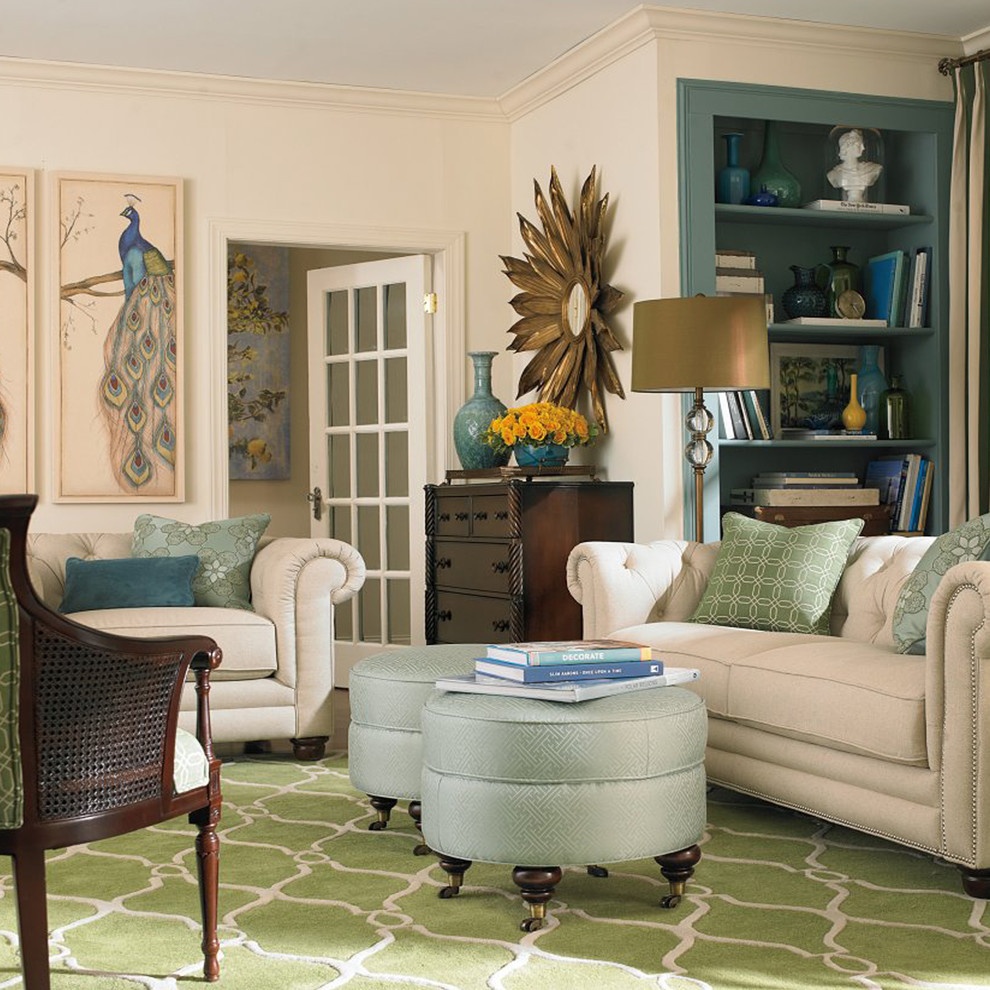 Ottoman on Wheels Living Room Traditional with None 