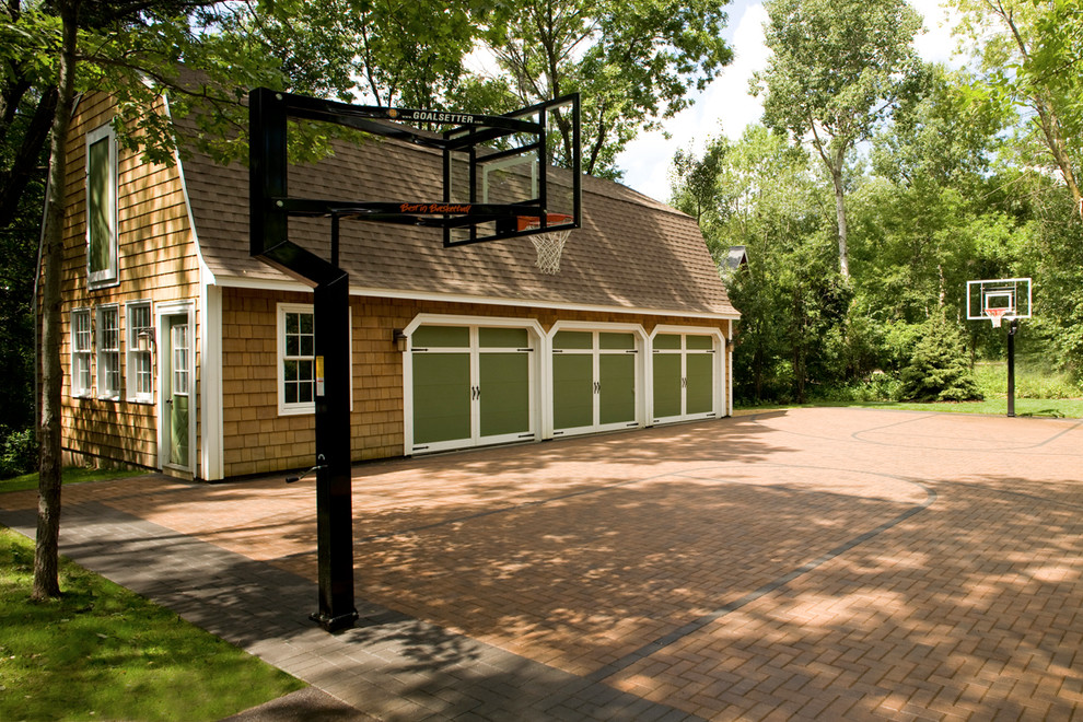 Outdoor Basketball Court Garage and Shed Traditional with Barn Garage Basketball Court