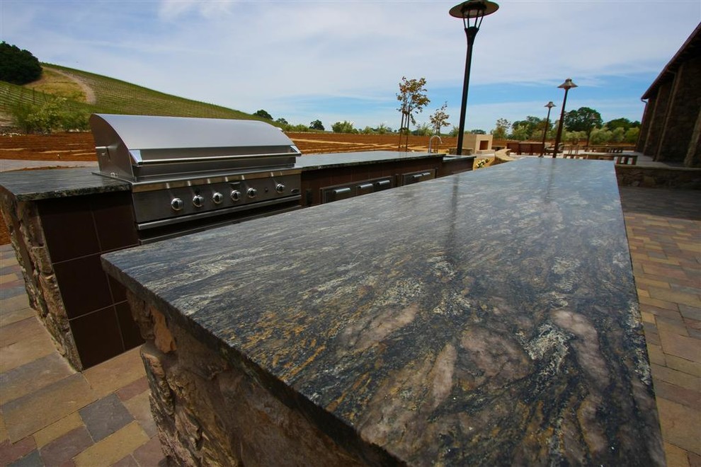 outdoor bbq design Spaces Rustic with outdoor BBQ