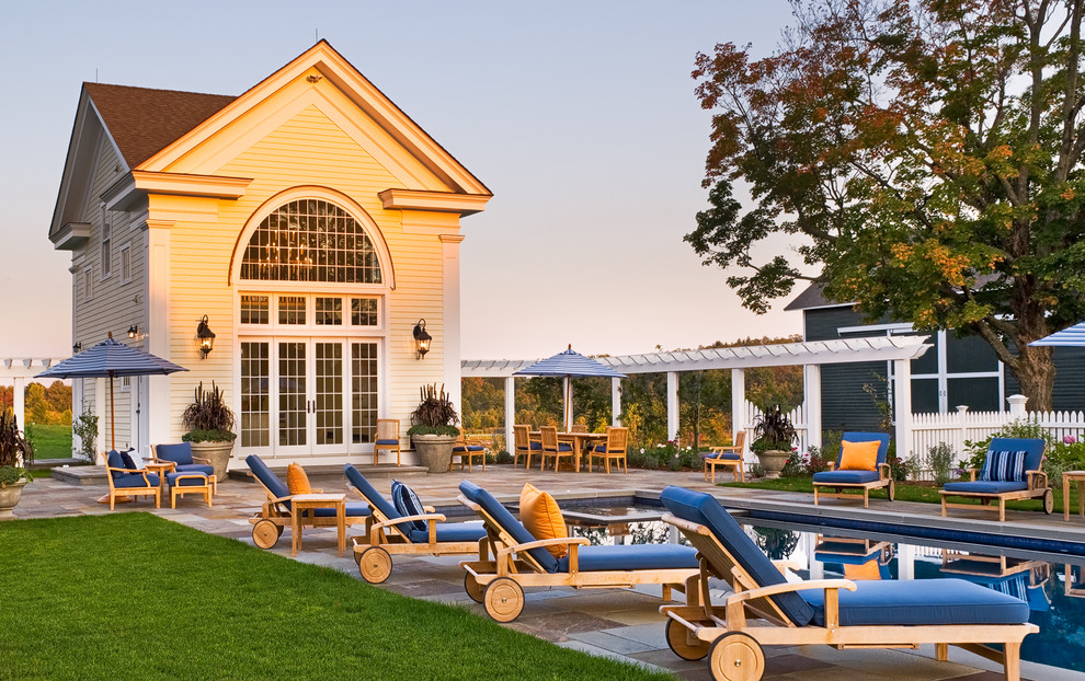 Outdoor Chaise Lounge Pool Traditional with Chaise Lounge Container Plants