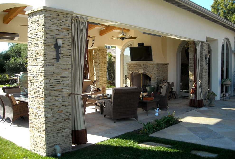 Outdoor Curtain Hardware Patio Contemporary with Cabana Ceiling Fan Covered