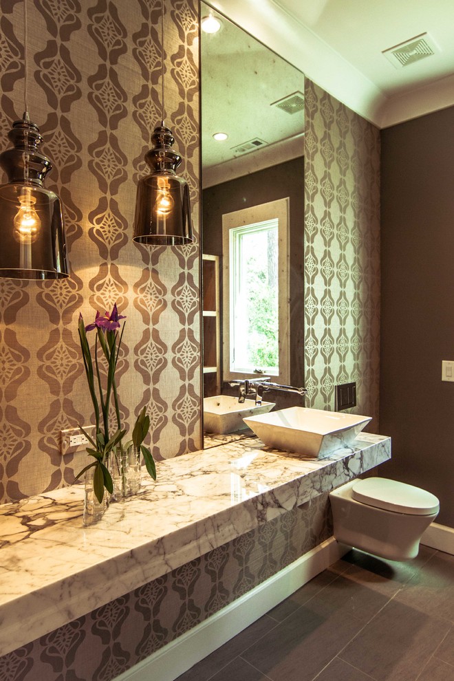 Outdoor Curtain Rods Powder Room Contemporary with Bathroom Flooring Bathroom Sinks