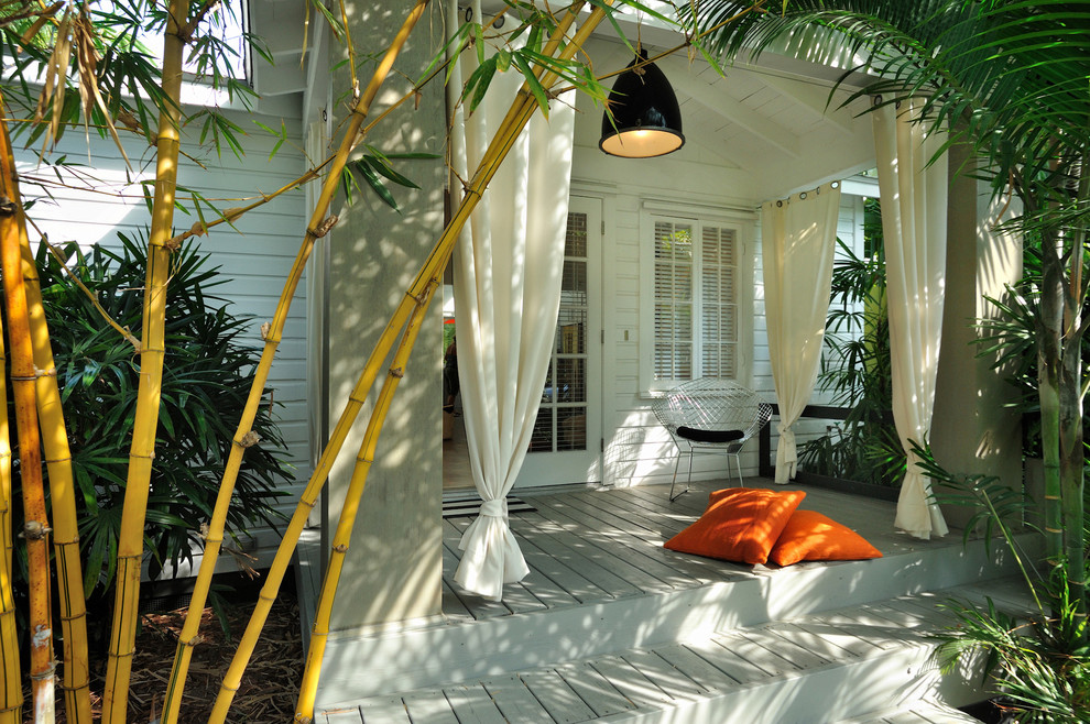 Outdoor Curtains for Screened Porch Porch Contemporary with Bamboo Bertoia Chair Black