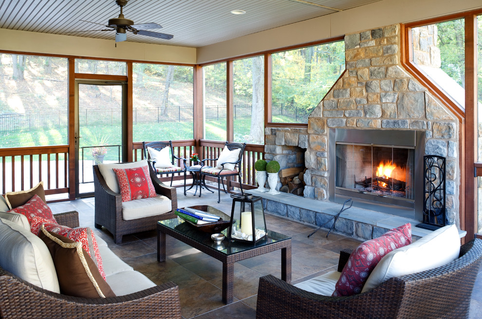 Outdoor Fireplace Designs Porch Rustic with Ceiling Fan Fireplace Four