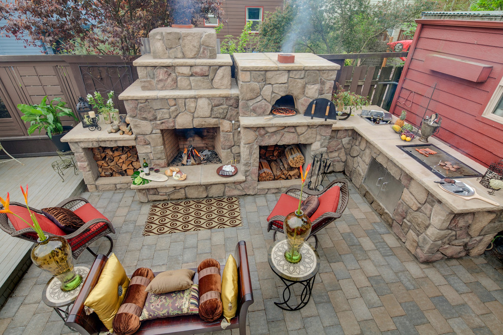 Outdoor Fireplace Pizza Oven Landscape Mediterranean with Fireplace Fireplace Pizza Combo