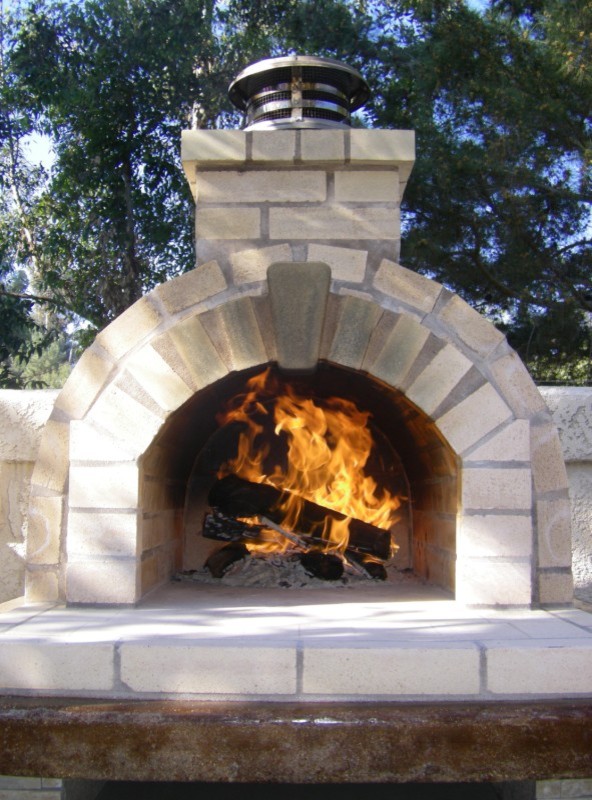 Outdoor Fireplace with Pizza Oven Landscape Modern with Bread Ovens Brick Oven