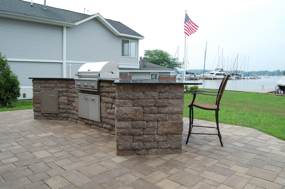 Outdoor Grill Island Patio Traditional with Delta Heat Grill Granite