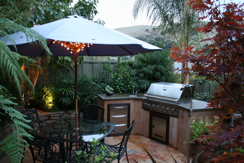 Outdoor Grill Island Patio Tropical with Fern Outdoor Dining Outdoor