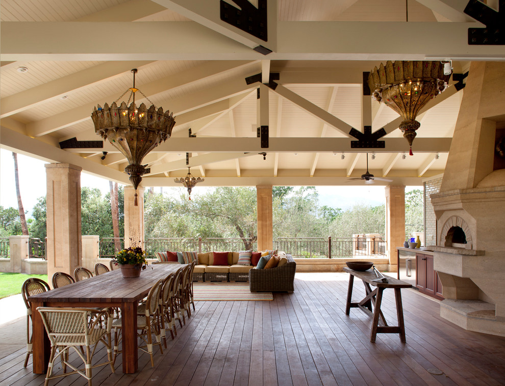 Outdoor Hanging Lights Deck Mediterranean with Al Fresco Bentwood Chairs