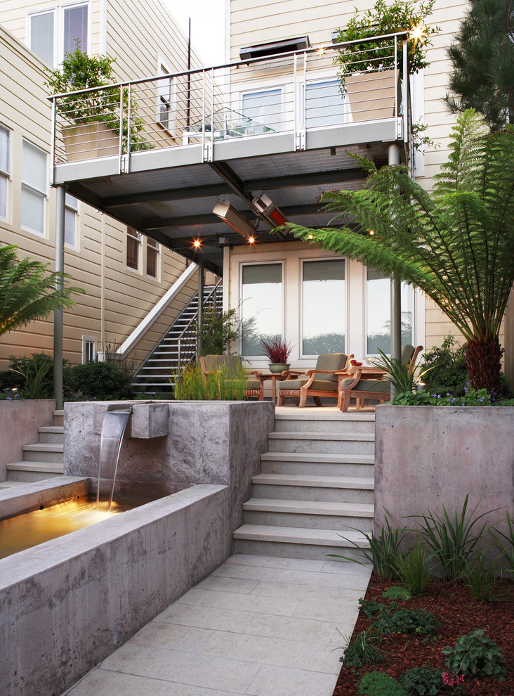 Outdoor Heat Lamps Landscape Contemporary with Back Yard Balcony Cantilever