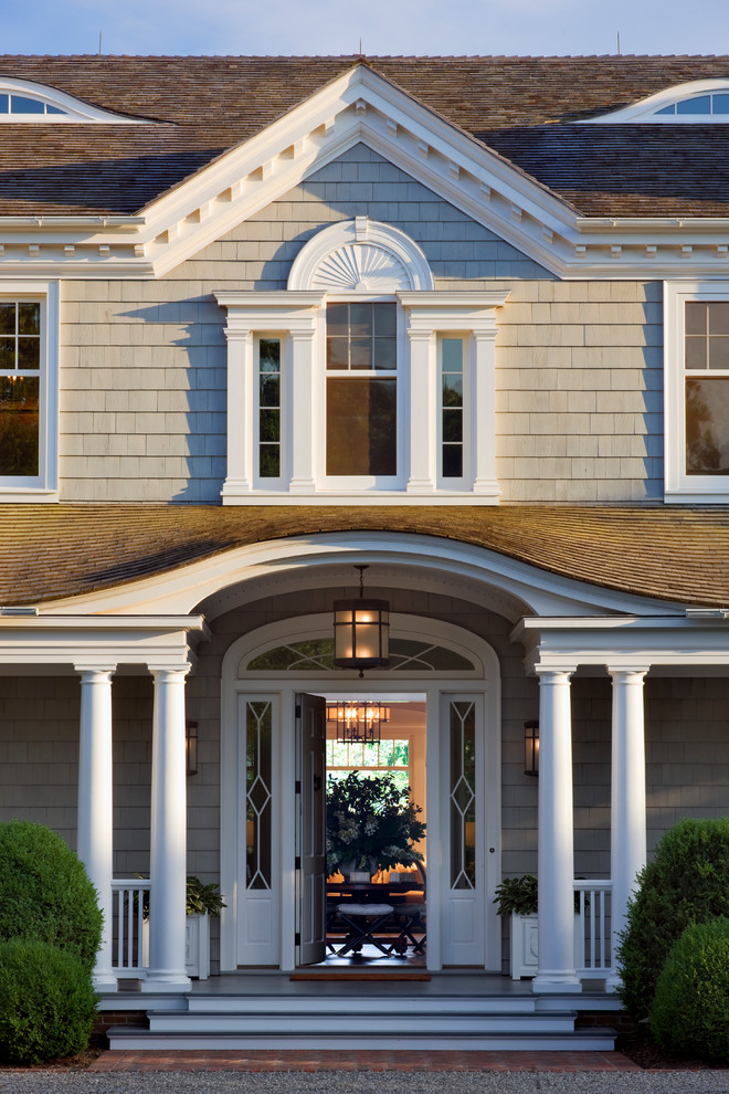 Outdoor Pendant Lighting Exterior Traditional with Arch Window Columns Dentil