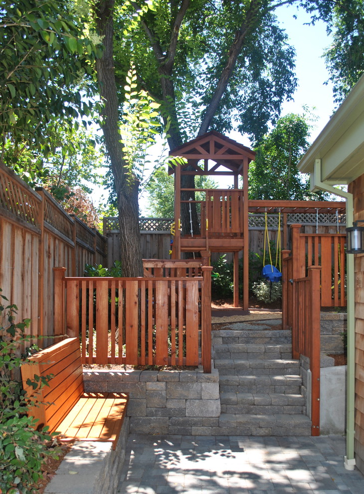Outdoor Playsets for Kids Landscape Traditional with Backyard Bench Seat Custom