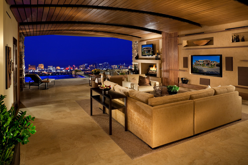 Outdoor Sectional Sofa Family Room Contemporary with Console Table Earth Tones