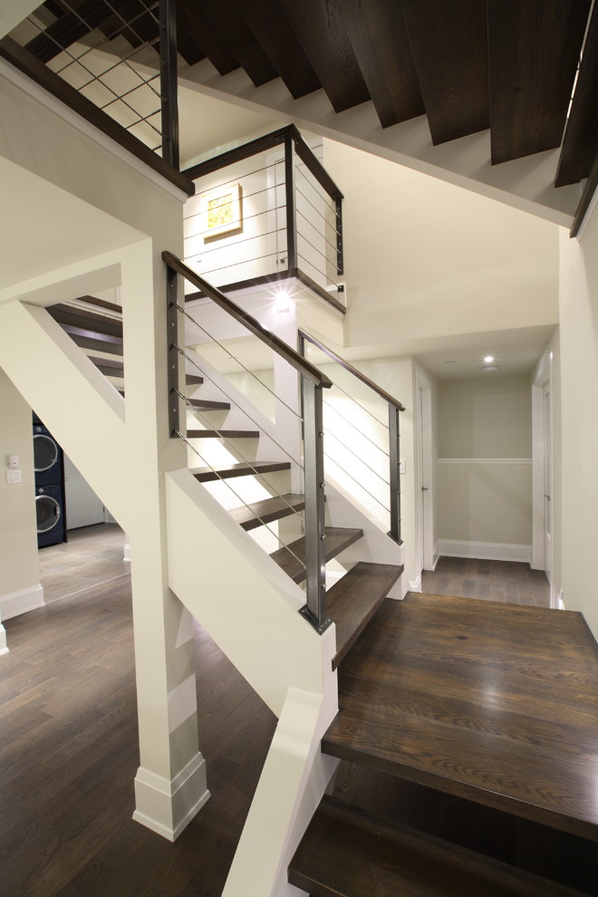 Outdoor Stair Railing Ideas Staircase Contemporary with Dark Dark and Light