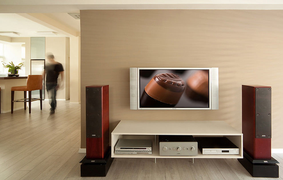 Outdoor Stereo Cabinet Family Room Contemporary with Baseboards Credenza Media Center