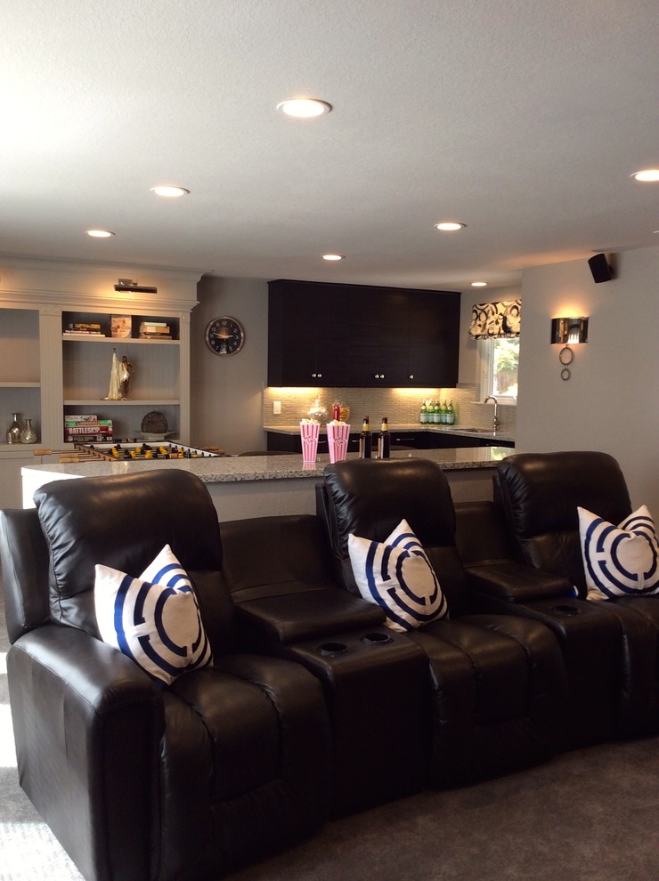 Outdoor Stereo Cabinet Family Room Modern with Bar Stools Brown Leather