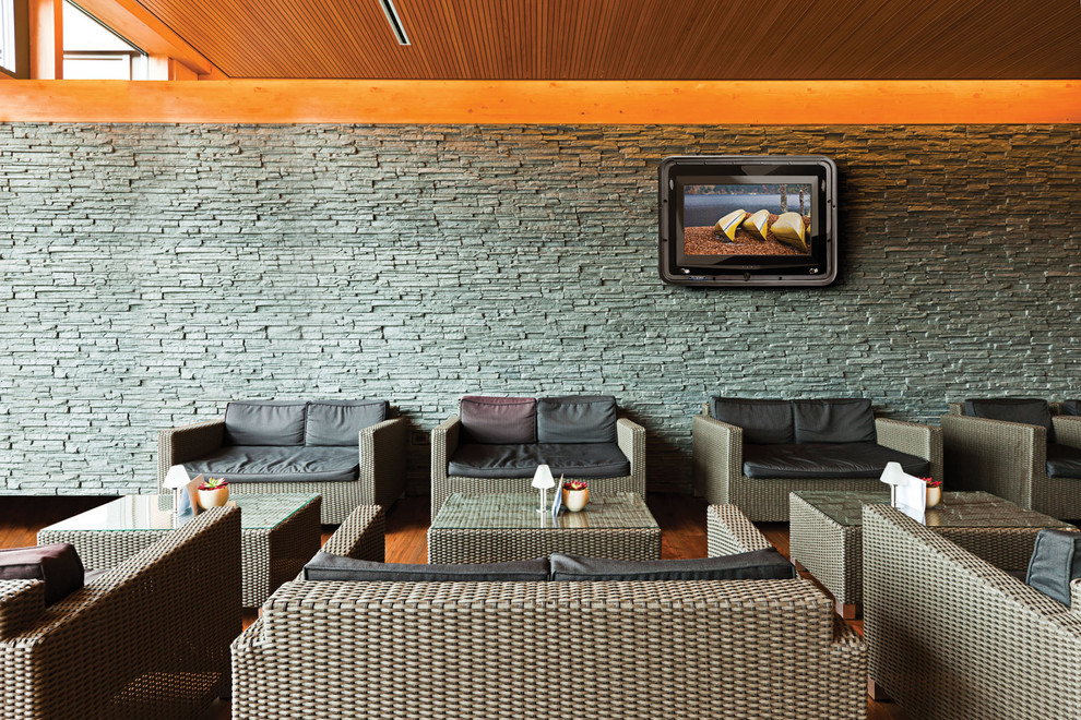 Outdoor Tv Enclosure Family Room Contemporary with Outdoor Living Outdoor Spaces