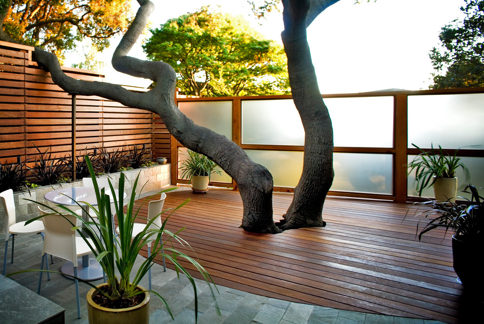 Outside Grill Ideas Patio Contemporary with Dark Wood Stain Deck