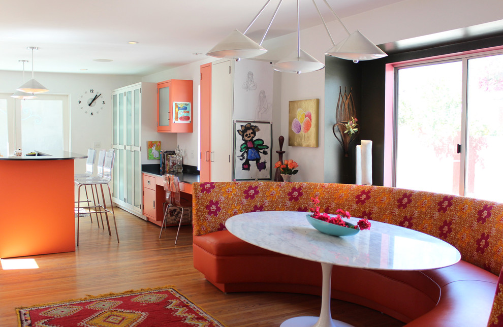 Oval Dining Tables Kitchen Contemporary with Banquette Banquette Seating Breakfast