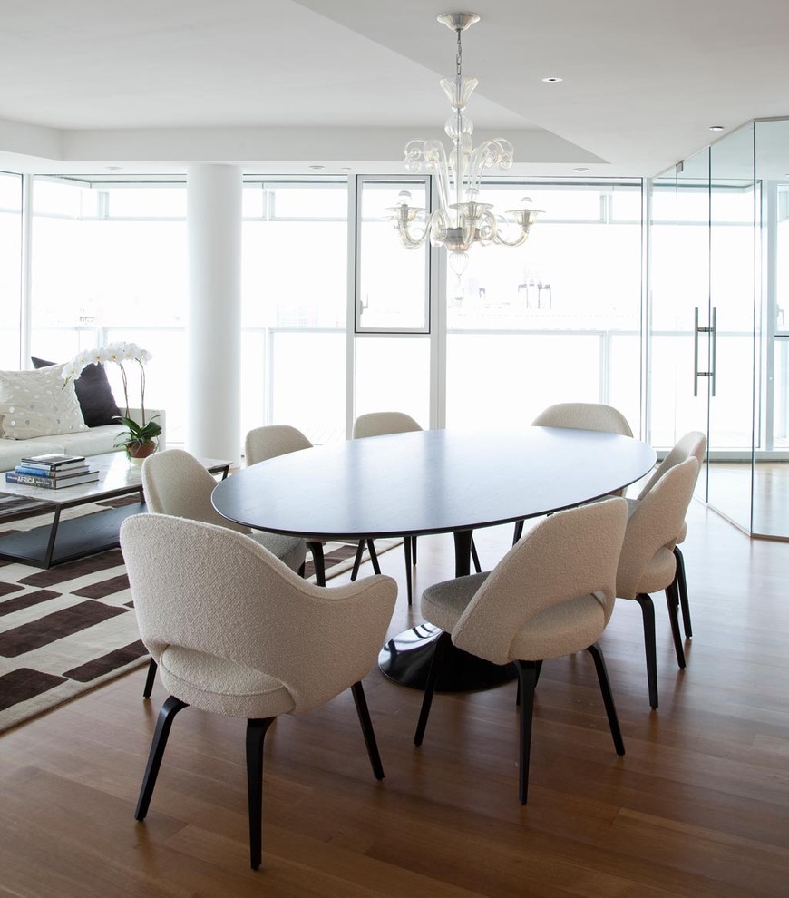 Oval Pedestal Dining Table Dining Room Contemporary with Carinilang Chair Chandelier Dark