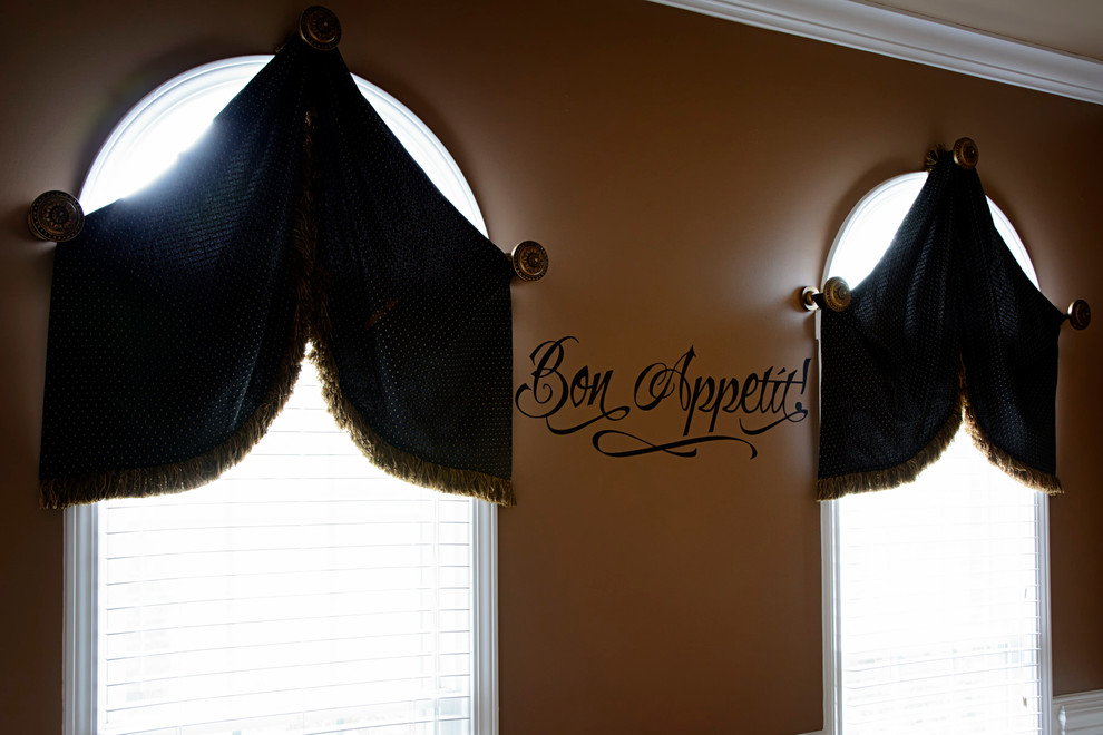 Oval Pedestal Dining Table Dining Room Mediterranean with Black Bon Appetite Decal