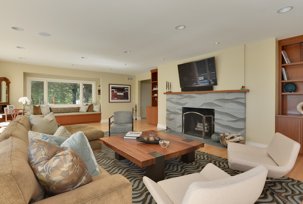 Oversized Coffee Tables Living Room Contemporary with Beige Armchair Beige Sectional1